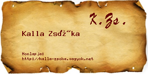 Kalla Zsóka névjegykártya